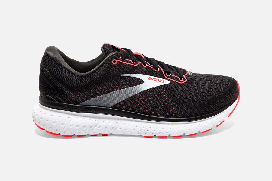 Brooks Glycerin 18 Womens Australia - Road Running Shoes - Black/Coral/White (010-CGKTP)